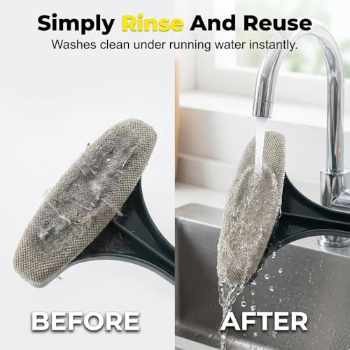 2 in 1 Window Screen Cleaning Brush, Mesh Window Screen Cleaner Tool with Squeegee, Multifunctional Screen Cleaner Tool for Patio Door Porch Screens