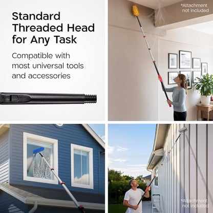 20 Feet High Reach Professional Window Squeegee with Extension Pole | 5-13ft Squeegee for Windows Cleaning | Outdoor Window Cleaner Tool, Windows Washing Kit with Extension Pole | Window Cleaning Kit - size: 12.9 feet