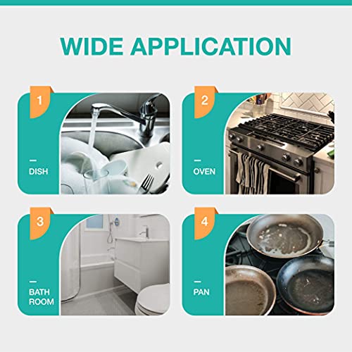 Dishwand Refill with Handle, Non Scratch Dish Wand Replacement Sponge Heads | Heavy Duty Head Soap Control Dispenser Set, Dishwashing Scrub Dispensing Brush Dishwasher Pad, Kitchen Sink Cleaning Scrubber - color: Blue, size: 7 Piece Set
