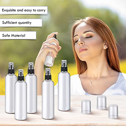 Eccliy 32 Pcs 8 oz Spray Bottles Fine Mist Plastic Spray Bottles Clear Empty Sprayer Hairs Refillable Travel Sprayer with Pump Cap for Cleaning Oils Travel Perfumes(Black,Clear) - color: Black, style: Clear