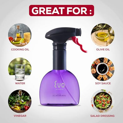 Evo Oil Sprayer Minis, Non-Aerosol for Olive, Cooking Oils, and Vinegars, Purple, 8-Ounce Capacity, Set of 2 - color: Purple