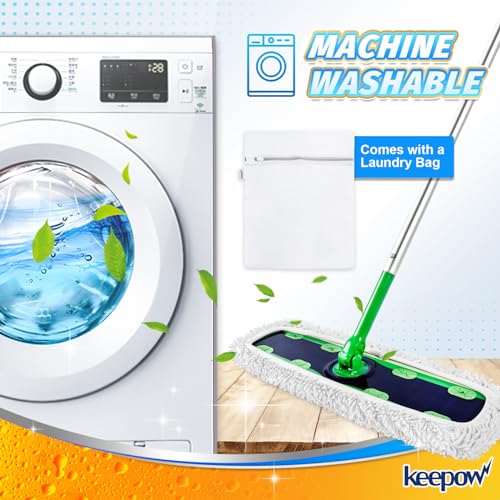 KEEPOW Reusable XL Wet Refills Compatible with Swiffer Sweeper XL, X-Large Dry Sweeping Cloths, Wet Mopping Cloths, Washable Microfiber XL Mop Pads Refills for Surface/Hardwood Floor Cleaning, 4 Pack - size: 4 Pack, White