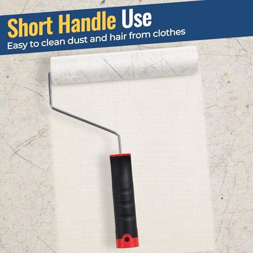 Lint Rollers for Pet Hair Extra Sticky, 9.45" Wide Large Lint Roller, 240 Adhesive Sheets Rollers, 79" Long Handle Sticky Mop for Carpets, Clothing, Floor, Bed, Home Cleaning, Loving Pet Owners - size: 79"(1 Roller + 4 Refills (Wide: 9.45 in)