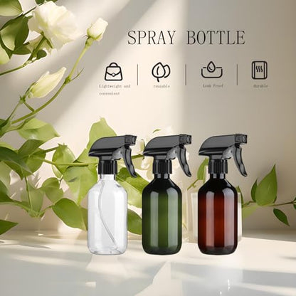 2 Pack Leakproof Spray Bottles 300ml - Adjustable Nozzle (Mist/Jet), Refillable PET Plastic for Hair, Cleaning, Plants, Travel | BPA-Free, No-Spill Design, Salon & Home Essentials (Green) - color: Green