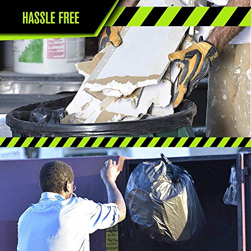 Aluf Plastics 55 Gallon Trash Bags Heavy Duty - (Huge) - 2.0 MIL Thick (equiv) - 38" x 58" - Garbage Bags for Toter, Contractors, Lawn, Leaf, Yard Waste, Kitchen, Industrial, Black, 50 Pack - style: 55-60 Gal, 2 Mil Equiv, 50 Count