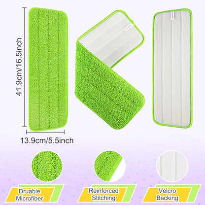16.5 inch Reusable Mop Pads Microfiber Spray Mop Replacement Heads for Wet/Dry Mops Compatible with Bona Floor Care System (5 Pack) - color: Multicolor Mop Pads
