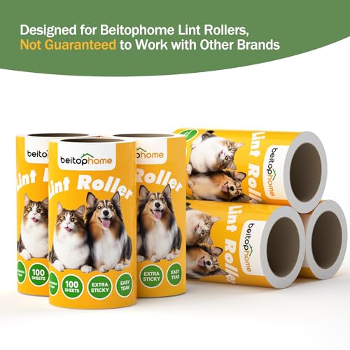 Lint Roller Refills Only, 600 Sheets Lint Rollers with Tough Paper, Ideal for Dog and Cat Hair Removal, Lint Rollers Mega Value Set for Clothes, Carpet & Dust Cleaning - size: 600S-Refills