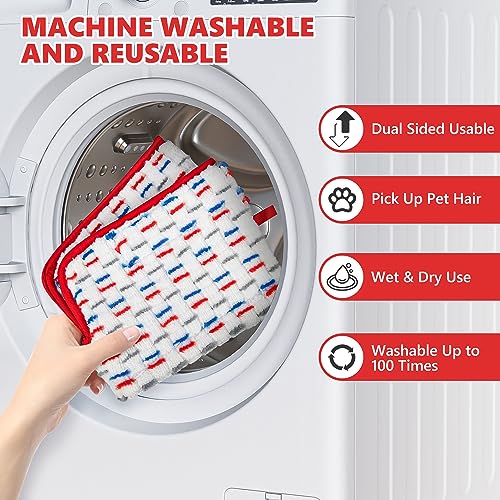 Microfiber Reusable Mop Pads Compatible with O-Cedar Promist MAX, Mop Heads Replacement Thicken Refills Wet Dry Mopping Dual-Sides Use for All Floor Surfaces(6 Pack) - size: 6 PACK