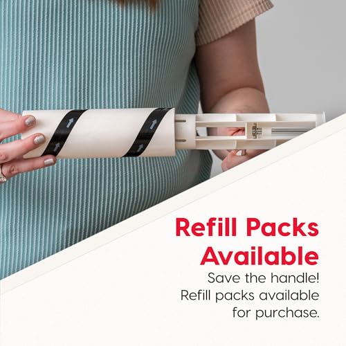 IRIS USA Extra Sticky Lint Roller, Large with Adjustable Extension, Storage Box, Refills, 90 Sheets/Roll, 540 Sheets Total, Easy Tear Lint Remover for Dog Cat Pet Hair On Bed Floor Sofa - size: Large w/ Extension
