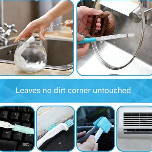 Ice Machine Ice Maker Cleaner Brush Sets, 10pcs Countertop Ice Maker Cleaner Tools, Gap Crevice Cleaning Brushes Tools Small Spaces, Thin Brush for Cleaning Window Track, Straw, Bottle