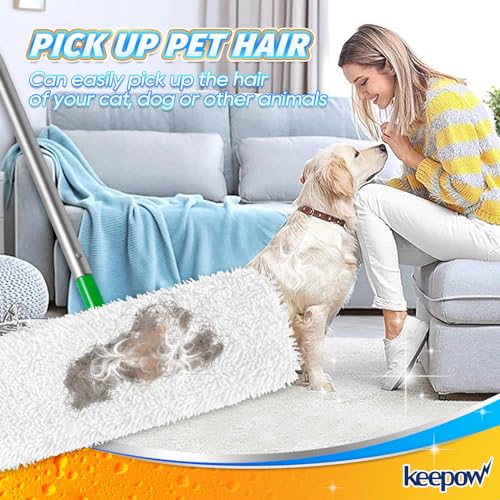 KEEPOW Reusable XL Wet Refills Compatible with Swiffer Sweeper XL, X-Large Dry Sweeping Cloths, Wet Mopping Cloths, Washable Microfiber XL Mop Pads Refills for Surface/Hardwood Floor Cleaning, 4 Pack - size: 4 Pack, White