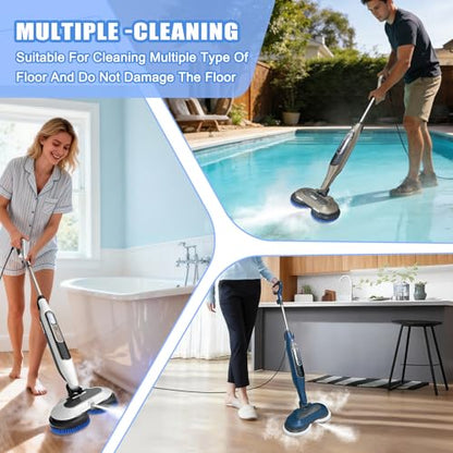 2 Pack Steam Mop Pads Replacement Brush Head And 4 Pack Upgraded Steam&Scrub Mop Pads Kit for Shrak S7000 S7001 S7020 S7005 Serie(Total 6 Pack)