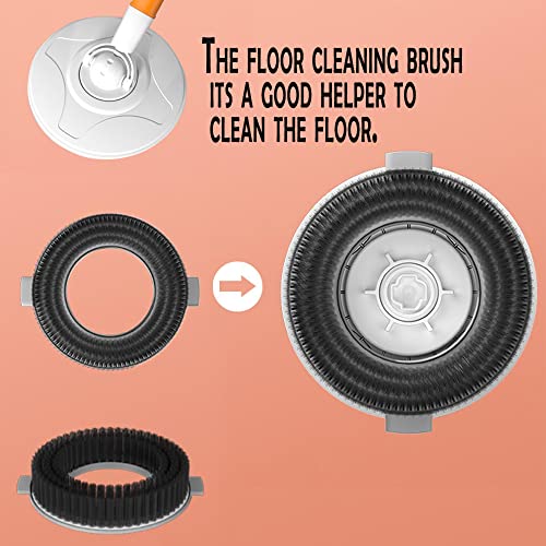 Spin Mop Bucket with Wringer System Extended Mop Handle 61＂Mop and Bucket for Floors Cleaning with 5 Replacement Head Refill 1 Cleaning Brush Head - color: Spin Mop Set