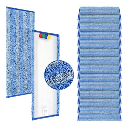 15 Pack Replacement Microfiber Mop Pad – Universal 17-18" Heavy Duty Reusable Refill – Thick Commercial Cleaning Pad for Wet & Dry Use - 18in Flat Mop Head (Trapezoid) - size: 15 Pack - 18in Flat Mop Head (Trapezoid)
