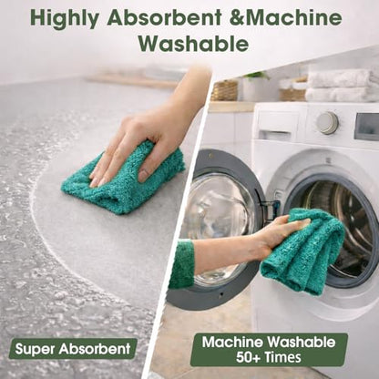 Microfiber Cleaning Cloth Roll–100 Pack, Tear Away Microfiber Towels, Reusable, Washable, Scratch-Free, Kitchen Towels for Car, Home, Kitchen, Glass, Dishes (Malachite Green) - color: Malachite Green