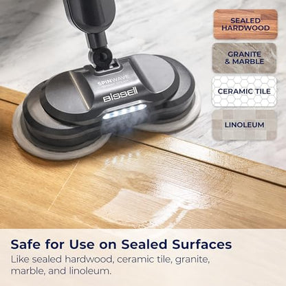 BISSELL Spinwave SmartSteam All-in-One Scrubbing and Sanitizing Electric Hard Floor Steam Mop w/LED Headlights & Swivel Steering 3897A - style: SpinWave SmartSteam