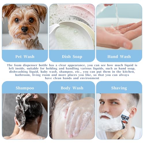12 Pack Foaming Soap Dispenser, 8oz/250ml Refillable Pump Bottle Dispenser Clear Hand Soap Dispensers Transparent Press Liquid Dish Dishwashing Detergent Containers for Bathroom Kitchen Washstand