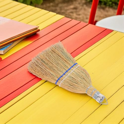 Luxshiny Outdoor Cleaning Broom Handheld Whisk Broom with Hanger Heavy Duty Patio and Yard Sweeping Brush for Driveway Garage and Garden Use