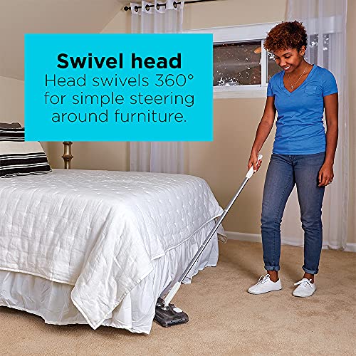 BLACK+DECKER Carpet Sweeper 50 Minute Lithium Floor Sweeper, Multi-Surface Use, Easy One Hand Cleaning, Self Standing, Charger Included (HFS115J10)