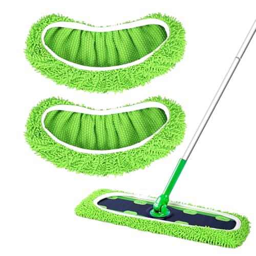 Reusable Microfiber Pads for Swiffer XL Mop - 2 Pack XL Dry Sweeping Cloths & Wet Pads Refills - X-Large Heavy Duty Mopping Cloths for Floor Mopping and Sweeping (Mop is Not Included) - color: 2 Pack (Green)