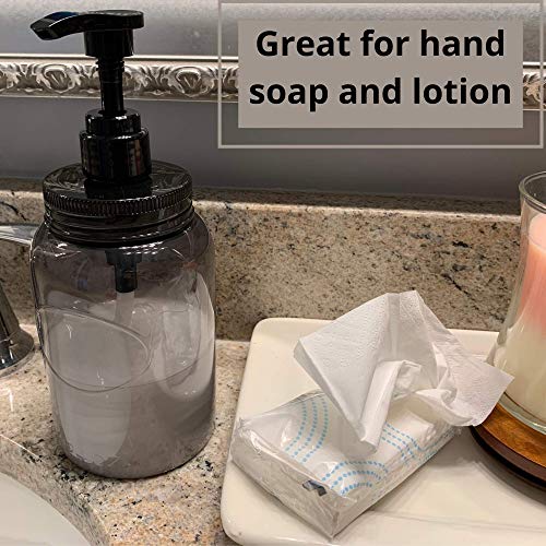24 oz Wide Mouth Plastic Bottle Dispensers, Gray, Set of 4 | Pump containers, high-viscosity, lotion pumps, easy refills, refillable, reusable, thick plastic - color: Gray