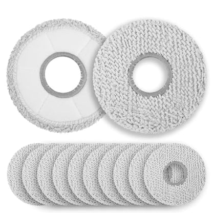 12-Pack Washable Mop Pads Replacement Compatible with ECOVACS DEEBOT X5 Pro/X2/X1/T50/T30S/T20/N30 Omni Series, Microfiber Spinning Mopping Cloths for Hard Floor