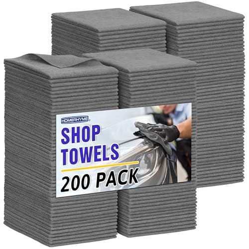 Microfiber Cleaning Cloth, 200 Pack Grey Cleaning Rags Microfiber Towel Bulk Absorbent Lint-Free Wash Cloths, All-Purpose Towels for Cars, Shop, Automotive, Garage, Home & Kitchen - color: Grey, style: 200 Pack