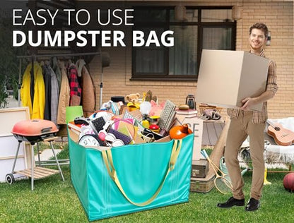 TidyFriend Dumpster Bag for Waste Management Hold up to 1650 lbs, Heavy Duty, Reusable & Foldable Yard Waste Container for Home Renovation & Yard Cleanup, Debris, Landscaping, Roofing Shingles - size: 1 Pack, style: 45 Inches Length