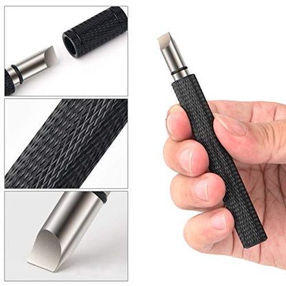 Bulex Golf Club Groove Sharpener, Re-Grooving Tool and Cleaner for Wedges & Irons - Generate Optimal Backspin - Suitable for U & V-Grooves - color: Black