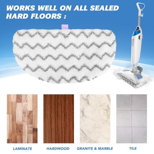 4 Pack PowerFresh Replacement Steam Mop Pads Compatible with Bissell PowerFresh Steam Mop, Fits 1940, 1806, 1544, 1440 Series, Microfiber Scrubbing Pads for Sealed Hard Floors - color: White – 4 Pack (Scrub)
