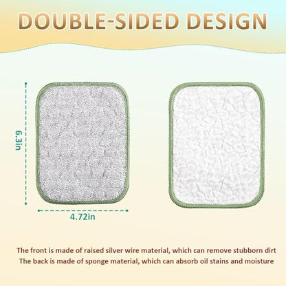2026 New Powerful Cleaning Non Scratch Wire Dishcloth Rag for Wet and Dry, Double-Sided Steel Wire Scrubbing Cleaning Cloth for Kitchen Cookware, Sinks, Dishes. (5 Pcs) - color: 5 Pcs