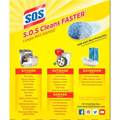 S.O.S-10002 , Steel Wool Soap Pads, 10 Ct - size: 10 Count