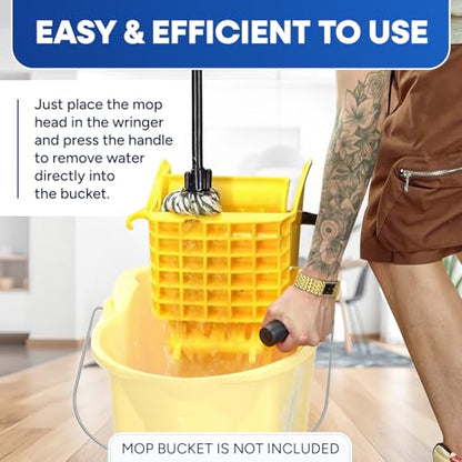 Plastic Prince Mop Wringer Only Side Press Wringer Replacement for Plastic Prince 26-Quart or 35 Quart Commercial Mop Bucket on Wheels, Yellow Pack of 2