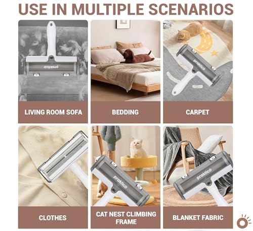 Pet Hair Lint Remover Brush, Reusable Lint Roller for Pet Hair,Self Clean Dog Cat Fur Removal Brush, from Carpet, Furniture, Rugs, Laundry, Bedding, Sofa-White