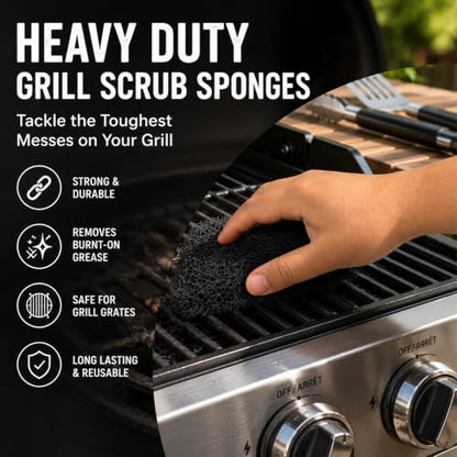 Grill Cleaning Kit, 10 PCS Bristle-Free Griddle Scrubber Pads with Reusable Handle, 4 Cleaning Levels for Blackstone, Grill Grates, Cast Iron, Smoker & Oven Racks