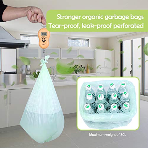 8 Gallon Trash Bags Medium Garbage Bags, Extra Strong Trash-Can-Liner for Bathroom Kitchen Office (120 Counts, 30 Liter, Green) - color: 8Gal-Green-120pcs