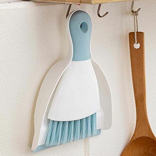 Dust pan Broom Brush Dustpan - Small Broom and Dustpan Set,Mini Broom and Dustpan,Small Dustpan and Brush Set for Home Cleaning, Sofa, Desk, Guinea Pig Cage, Cat Litter etc.（Light Blue） - color: Light Blue, size: 1 Set
