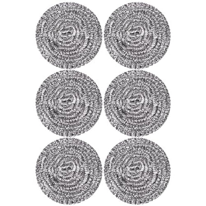 Carrie Joe Stainless Steel Scourer Heavy Duty Scrubber Pads Steel Wool Pack of 6,40g - size: 6Pcs 40G
