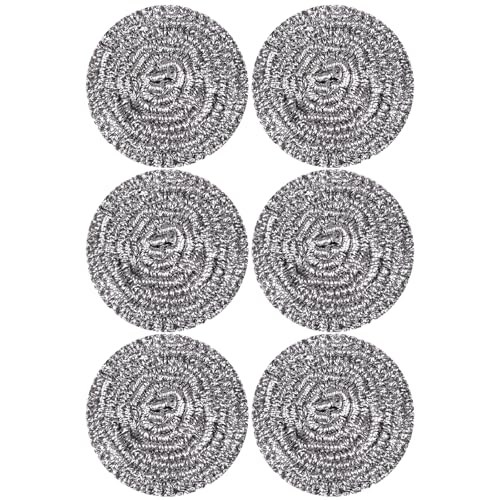 Carrie Joe Stainless Steel Scourer Heavy Duty Scrubber Pads Steel Wool Pack of 6,40g - size: 6Pcs 40G