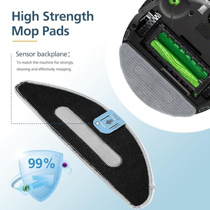 4 Pack Replacement Mop Pad Compatible with iRobot Roomba Combo i5+/ i5/ j5+/ j5 Robot Vacuum and Mop, Washable & Reusable Microfiber Cleaning Pads