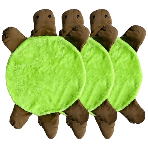 3 Pack 11 Inch Double Sided Turtle Floor Mop with Square Pad Hands Free Washable Foot Mop Pad Reusable Floor Dust Stains Hair Cleaner for Home Office Hardwood Tile Laminate - color: Green 3 Pack, size: 11 Inch