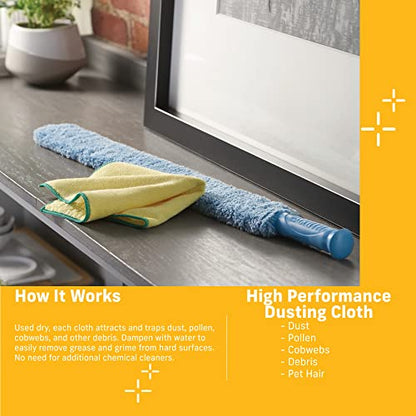 E-Cloth High Performance Dusting Cloth - Reusable Microfiber Cleaning Cloths, Dual-Sided, Washable, For Home, Kitchen, Glass, Wood & Granite, Streak Free Cleaning Supplies - 2 Pack - size: 2 Pack - Yellow