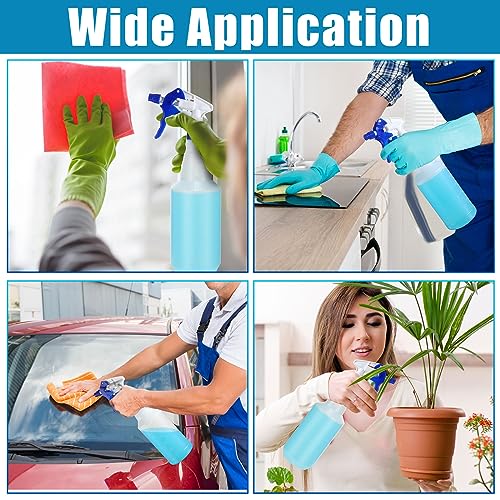 Eaasty 12 Pcs Plastic Spray Bottle 32 oz Bulk Heavy Duty Leakproof Spraying Bottles Empty Mist and Stream Mode Misting Spray Bottles with Adjustable Nozzle and Measurements for Cleaning Planting Pet