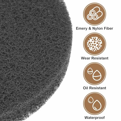 HARFINGTON 16pcs Scrubber Scouring Pads 1200 Grits 2 Inch Drill Power Brush Hoop and Loop Surface Conditioning Disc Drill Scuffing Disc Scrub Pads for Home Kitchen Cleaning, Light Gray - color: Light Gray, size: 1200 Grits