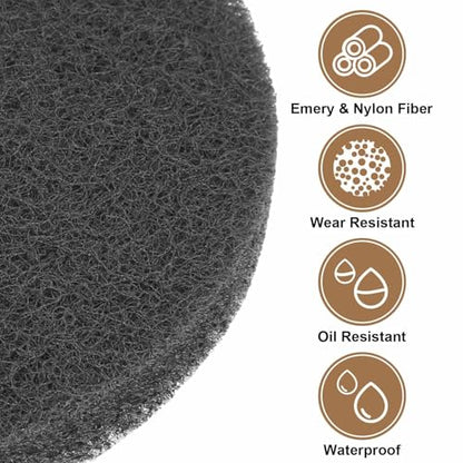 HARFINGTON 16pcs Scrubber Scouring Pads 1200 Grits 2 Inch Drill Power Brush Hoop and Loop Surface Conditioning Disc Drill Scuffing Disc Scrub Pads for Home Kitchen Cleaning, Light Gray - color: Light Gray, size: 1200 Grits