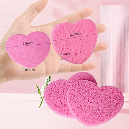 100-Count Compressed Facial Sponges, Spunspon 100% Natural Cellulose Face Sponge Daily Cosmetic Spa Sponges for Face Cleansing Makeup and Mask Removal, Exfoliating Skin Massage for Travel Home, Pink - color: 100- Pack Pink