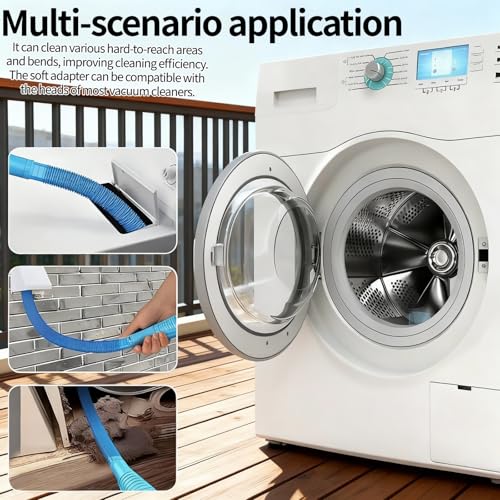 Dryer Vent Cleaner Kit - Universal Vacuum Hose Attachment & Lint Brush, Effectively Clean Clogged Dryer Ducts, Fit Most Vacuums for Dryer, Refrigerator Coils & Behind Appliances (Gray) - color: Gray