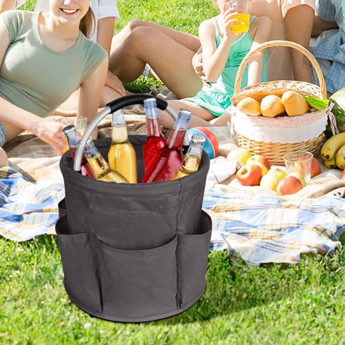 Professional Cleaning Caddy Organizer - 11" Wearable Cleaning Supply Bag with Adjustable Shoulder Strap & Handle - Housekeeper Essentials Organizer for Detailing Tools & Supplies (Grey) - color: Grey