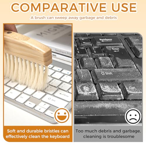1 Set of mini Desktop Cleaning Broom and Dustpan Set, high-end Iron Sheet, Oak Wood, Sword Hemp Portable Desktop Cleaning Products, Suitable for Home Offices
