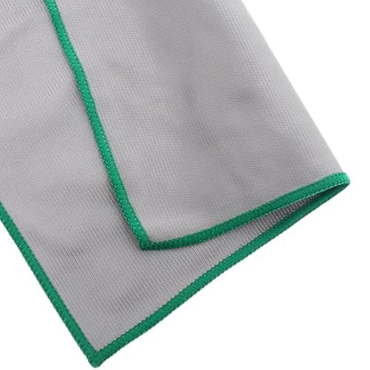 IMIKEYA 4pcs Microfiber Glass Cleaning Cloths Set, Ultra Absorbent Car and Home Window Wipes, Green Edged Towels for Streak-Free Glass and Surface Cleaning